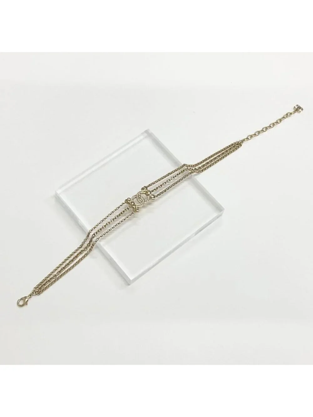 Chanel Necklace Choker Coco Mark Rhinestone Heart